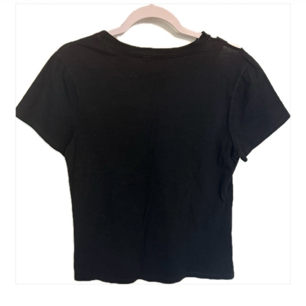 Boston Proper Black Cut-Out Short Sleeve Top Size M - Picture 4 of 8